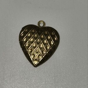 Brass Heart Shaped Locket Vintage Pendant